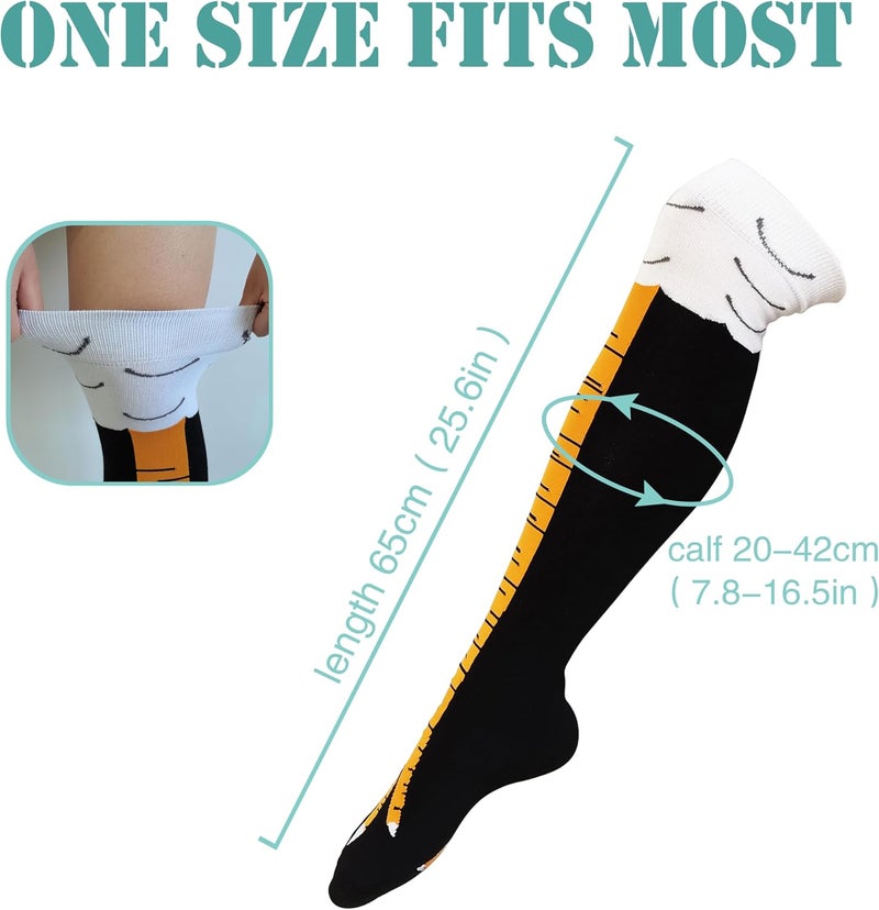 WHOTAY Crazy Funny Chicken Leg Socks for Women Men Novelty Chicken Feet Socks White Elephant Gifts for Adults Gag Gifts - Image 5